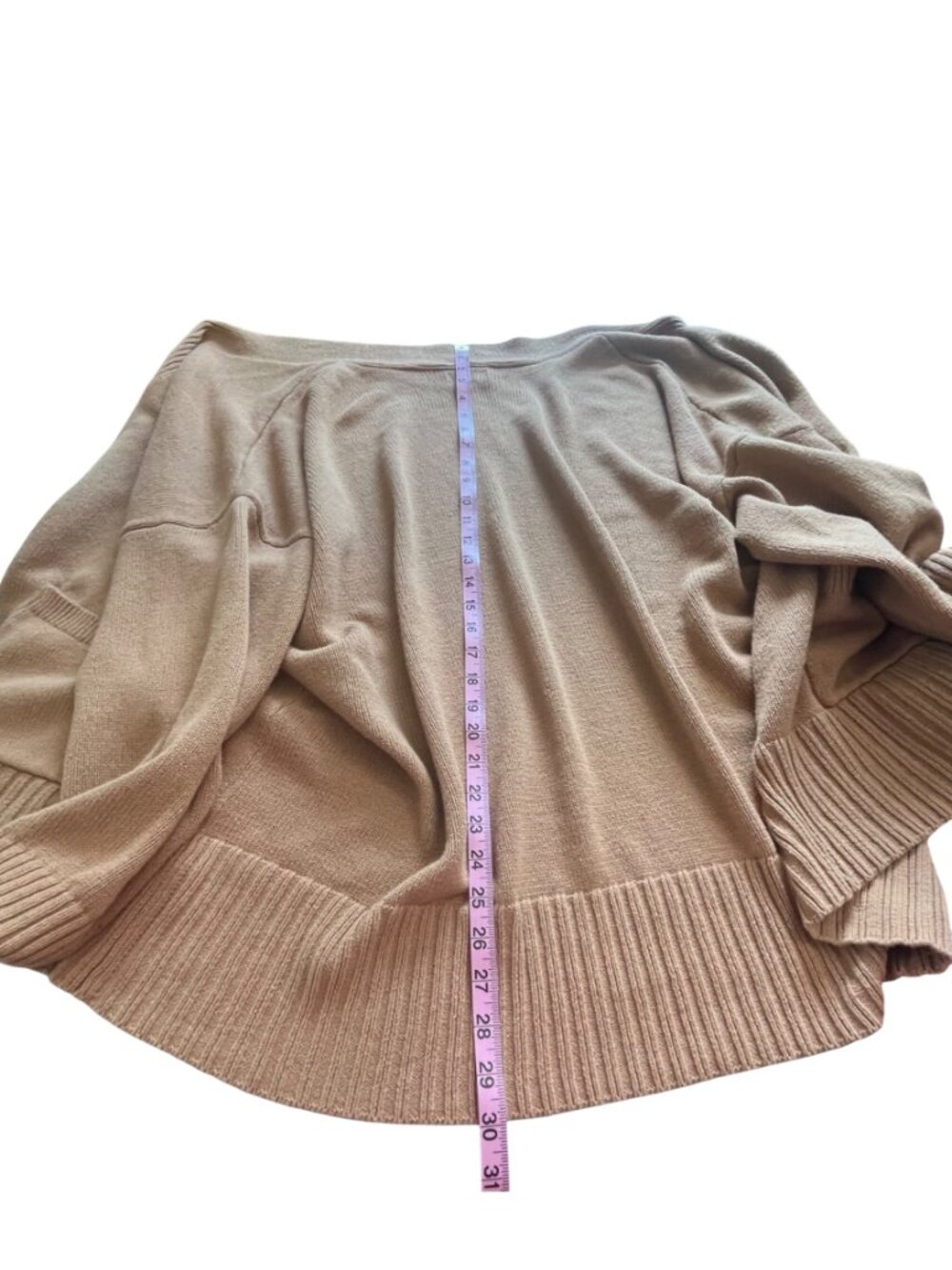Camel Tan Plus Size Open Front Cardigan Cozy Sweater W/ Pockets Sonoma Women's2X - Picture 6 of 11